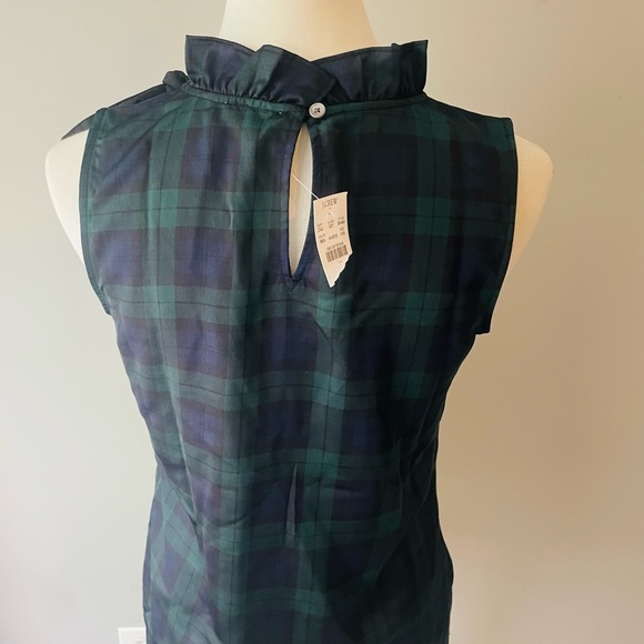 J. Crew Navy & Green Plaid Shell Tank NWT - Picture 4 of 8